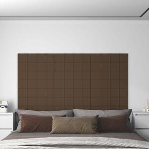 Panouri de perete, 12 buc., maro, 60x15 cm, textil, 1,08 m²