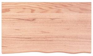 Blat de baie, maro deschis, 100x60x(2-4) cm, lemn masiv tratat