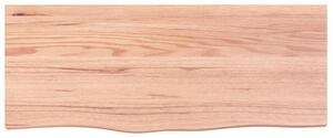 Blat de baie, maro deschis, 100x40x2 cm, lemn masiv tratat