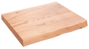 Blat de baie, maro deschis, 60x50x(2-6) cm, lemn masiv tratat