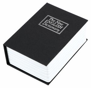 Seif secret tip carte Pufo cu cheie pentru blocare, model Dictionar, 24 x 15.5 cm, negru