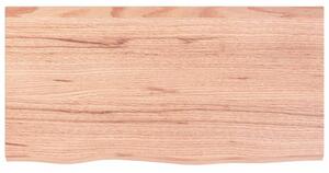 Blat de baie, maro deschis, 80x40x2 cm, lemn masiv tratat