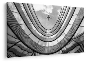 Tablou - Avionul deasupra clădirii (90x60 cm)