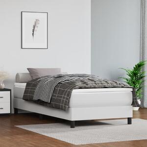 Saltea de pat cu arcuri, alb, 120x190x20 cm, piele ecologică