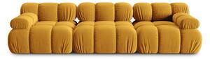 Canapea modulara Bellis cu 3 locuri si tapiterie din catifea, galben