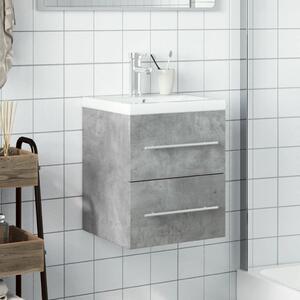 Dulap pentru chiuvetă de baie, lavoar încorporat, gri beton