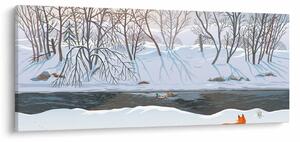 Tablou - Vulpe în peisaj de iarnă (120x50 cm)