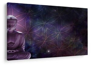 Tablou - Buddha cu florile vieții (90x60 cm)