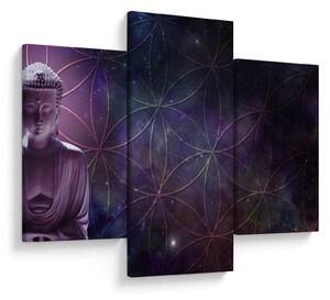 Tablou - Buddha cu florile vieții (90x60 cm)