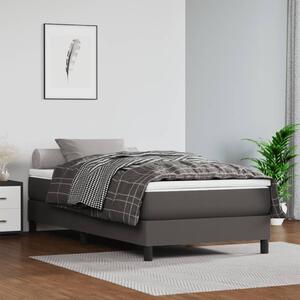 Saltea de pat cu arcuri, gri, 120x190x20 cm, piele ecologică