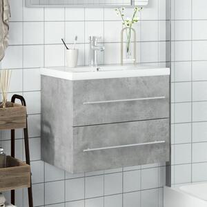 Dulap pentru chiuvetă de baie, lavoar încorporat, gri beton