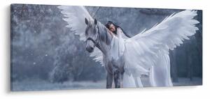 Tablou - Fata și unicorn (120x50 cm)