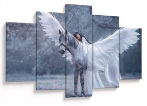 Tablou - Fata și unicorn (150x105 cm)