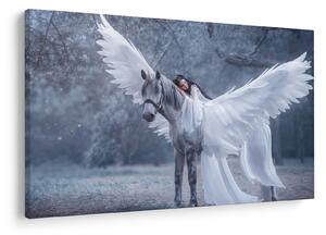 Tablou - Fata și unicorn (90x60 cm)