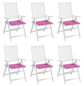 Perne scaun grădină, roz, 6 buc., 50x50x3 cm, textil