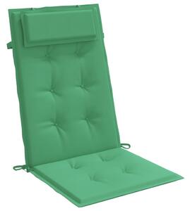 Perne scaun cu spătar înalt, 4 buc, verde, țesătură Oxford