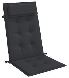 Perne de scaun cu spătar înalt, 2 buc, negru, țesătură Oxford