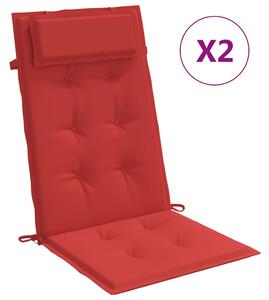 Perne scaun cu spătar înalt 2 buc, roșu, țesătură Oxford