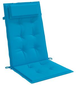 Perne de scaun cu spătar înalt, 2 buc, bleu, țesătură Oxford