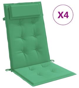 Perne scaun cu spătar înalt, 4 buc, verde, țesătură Oxford
