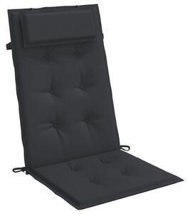 Perne de scaun cu spătar înalt, 4 buc, negru, țesătură Oxford