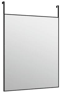 Oglindă pentru ușă, negru, 50x60 cm, sticlă și aluminiu
