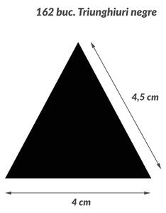 Triunghiuri decorative autocolant pereti decor camera bebe, 4x4,5 cm, Negru, Oracal - M - 162 Triunghiuri