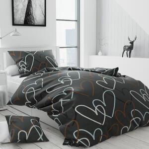 Lenjerie de pat din bumbac Culoare gri, GIFU + husa de perna 40 x 40 cm Dimensiune lenjerie de pat: 70 x 90 cm | 140 x 220 cm