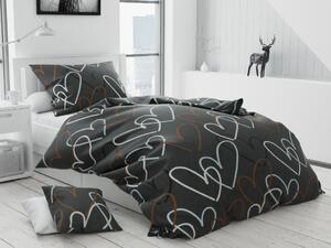 Lenjerie de pat din bumbac Culoare gri, GIFU + husa de perna 40 x 40 cm Dimensiune lenjerie de pat: 70 x 90 cm | 140 x 220 cm