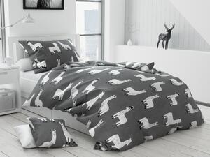 Lenjerie de pat din bumbac Culoare gri, KOBE + husa de perna 40 x 40 cm Dimensiune lenjerie de pat: 70 x 90 cm | 140 x 200 cm