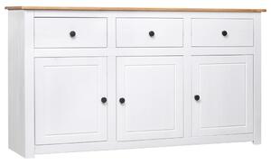 Servantă, alb, 135 x 40 x 80 cm, lemn masiv de pin, gama Panama