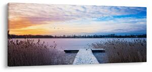 Tablou - Lac înghețat, Ełk, Mazury, Polonia (120x50 cm)