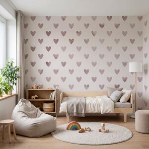 Fototapet Motiv cu inimi pe fundal alb, Fototapet geometrice, Fototapet populare, t01002 - Tapeko.ro