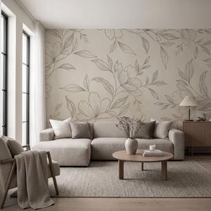 Fototapet Motiv floral delicat pe un fundal deschis, Fototapet flori, Fototapet populare, t01003 - Tapeko.ro