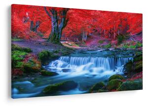 Tablou - Cascada în pădurea roșie (90x60 cm)