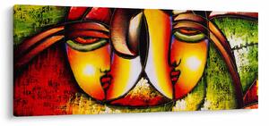 Tablou - Pictură în ulei, chipuri abstracte (120x50 cm)