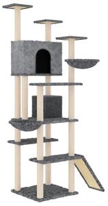 Ansamblu pisici, stâlpi din funie sisal, gri închis, 191 cm