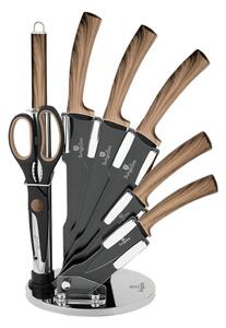 Set de cuțite din oțel inoxidabil în suport 8 buc. negru/maro BerlingerHaus