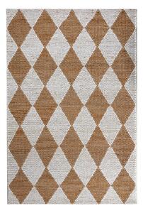 Covor alb-în culoare naturală țesut manual din amestec de iută 120x170 cm Effie Diamond – Flair Rugs