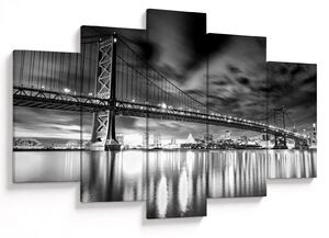Tablou - Podul Benjamin Franklin, Philadelphia, alb-negru (150x105 cm)