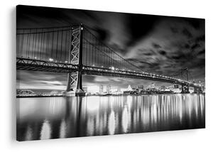 Tablou - Podul Benjamin Franklin, Philadelphia, alb-negru (90x60 cm)