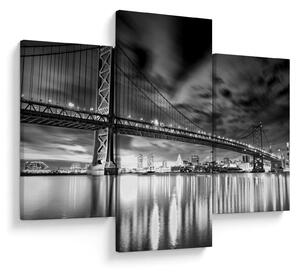Tablou - Podul Benjamin Franklin, Philadelphia, alb-negru (90x60 cm)