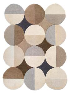 Covor grej țesut manual din lână 160x230 cm Mia Ellipse – Flair Rugs