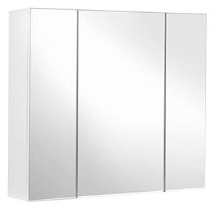 Dulap cu oglinda pentru baie, Vasagle, Alb, 60x15x55 cm