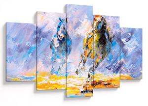 Tablou - Caii alergând, pictură în ulei (150x105 cm)