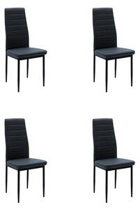Set 4 Scaune Bucatarie/Dining Kleo 2 Piele Ecologica Gri Antracit