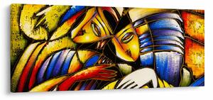 Tablou - Pictură în ulei, îndrăgostiții (120x50 cm)
