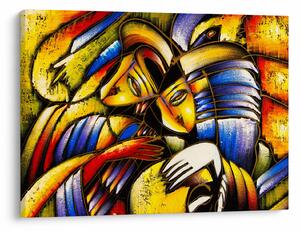 Tablou - Pictură în ulei, îndrăgostiții (70x50 cm)