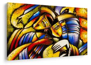 Tablou - Pictură în ulei, îndrăgostiții (90x60 cm)