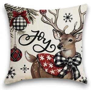 Fata de perna de Craciun DEER WISH 45x45 cm, bej